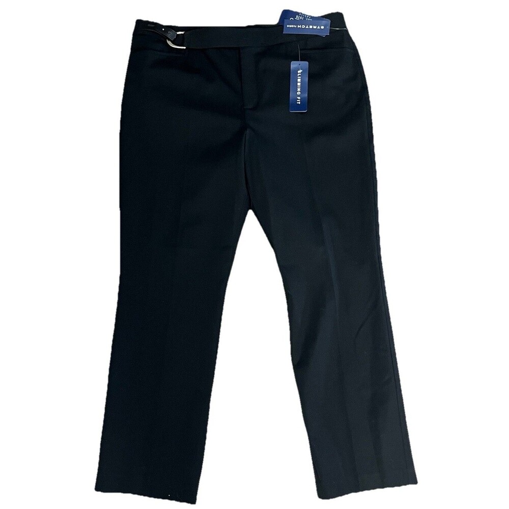Chaps Black High‎ Rise Dress Pants 16 Petite NWT Stretch Slimming Fit Career 16P
